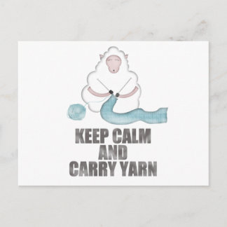 Keep Calm and Carry Yarn Postcard