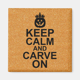 Keep Calm and Carve On Halloween Pumpkin Magnet
