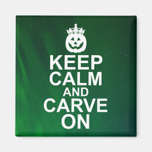 Keep Calm and Carve On Halloween Pumpkin Magnet