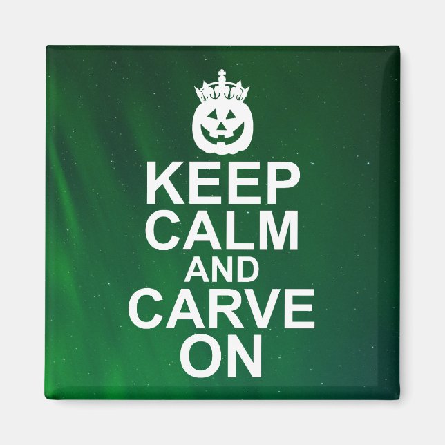 Keep Calm and Carve On Halloween Pumpkin Magnet (Front)