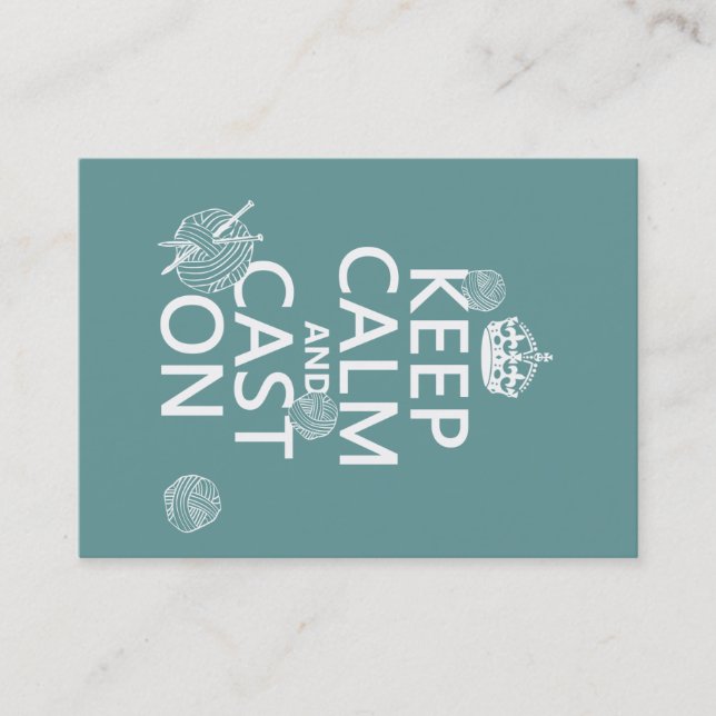 Keep Calm and Cast On - all colours Business Card (Front)