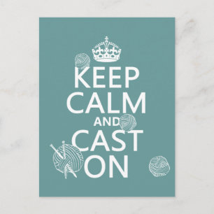 Keep Calm and Cast On - all colours Postcard