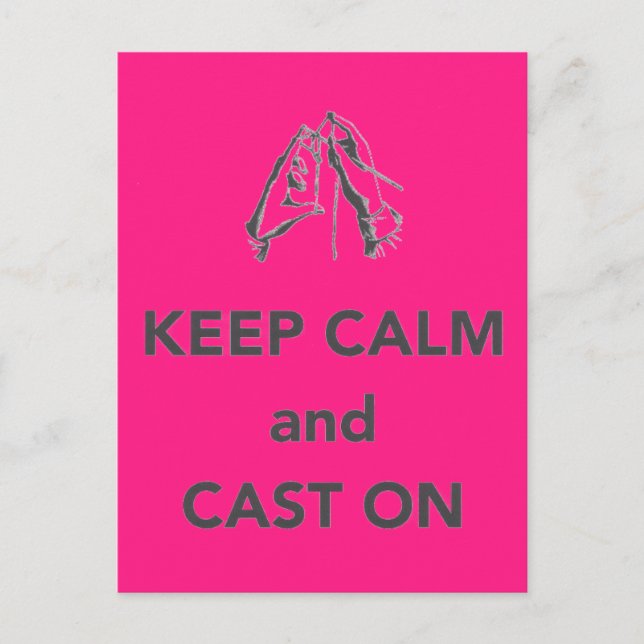 Keep Calm and Cast On Postcard (Front)