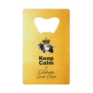 Keep Calm and Celebrate Goat Year 2027 BO Credit Card Bottle Opener