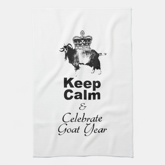 Keep Calm and Celebrate Goat Year 2027 KT Kitchen Towel (Vertical)
