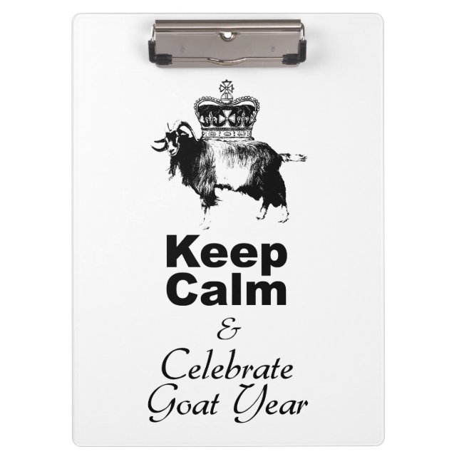 Keep Calm and Celebrate Goat year CpB Clipboard (Front)