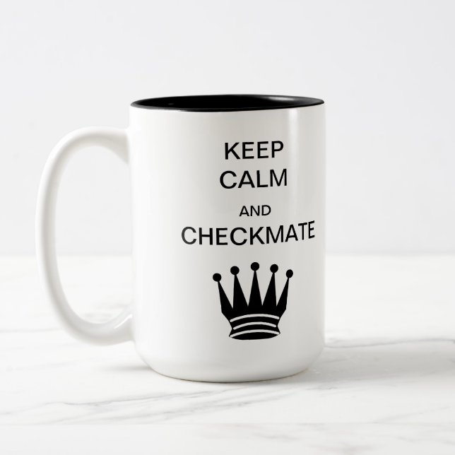 Keep Calm and Checkmate Two-Tone Mug (Left)