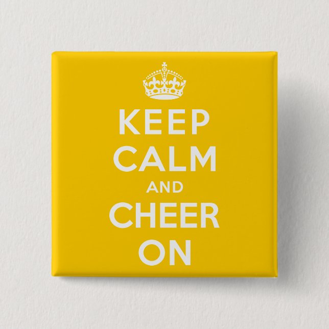 Keep Calm and Cheer On 2 Inch Square Button (Front)