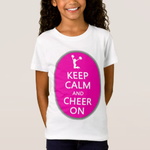 Keep Calm and Cheer On, Cheerleader Pink T-Shirt