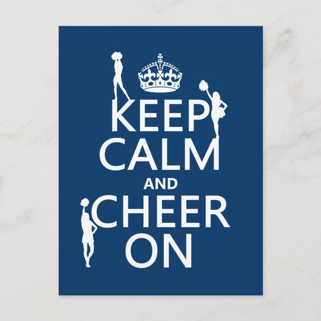 Keep Calm and Cheer On (cheerleaders)(any colour) Postcard (Front)