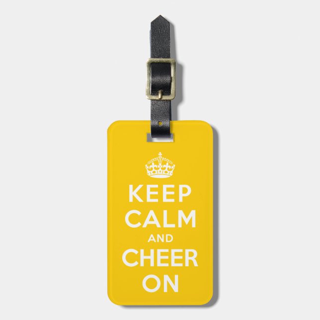 Keep Calm and Cheer On Luggage Tag (Front Vertical)
