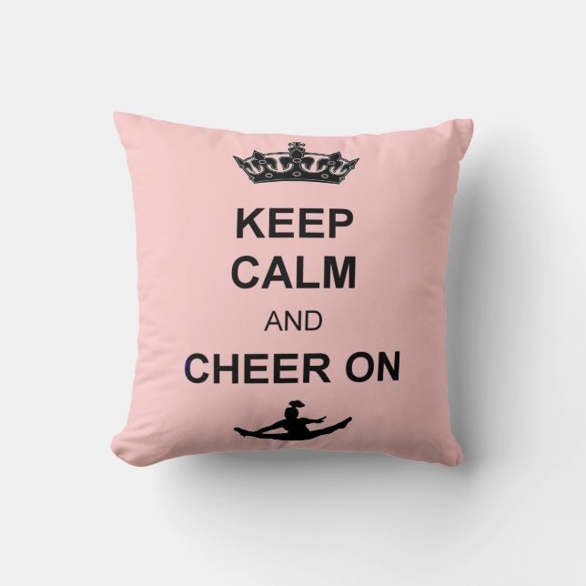 Keep Calm and Cheer on square pillow (Front)