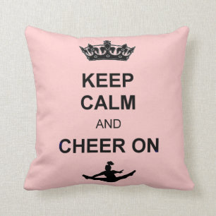 Keep Calm and Cheer on square pillow