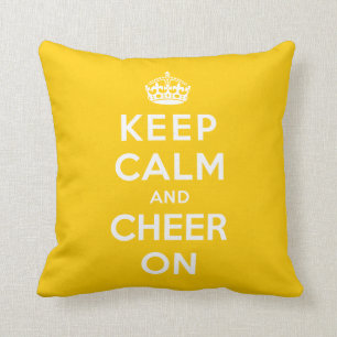 Keep Calm and Cheer On Throw Pillow