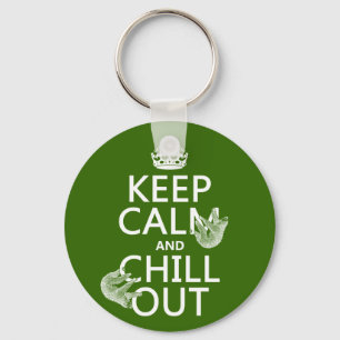 Keep Calm and Chill Out (sloth) (any colour) Keychain