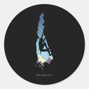 Keep calm and climb on classic round sticker