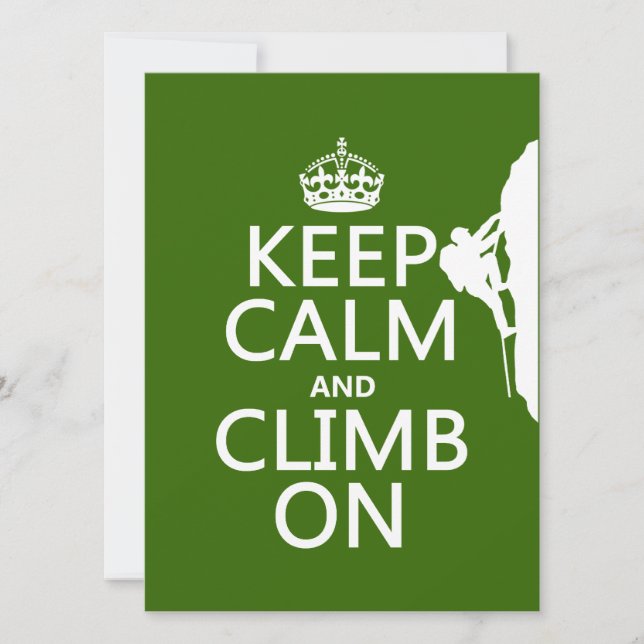 Keep Calm and Climb On (customizable colour) Invitation (Front)