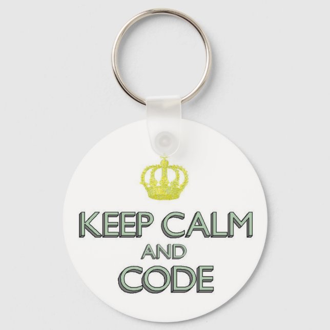 Keep Calm and Code Keychain (Front)