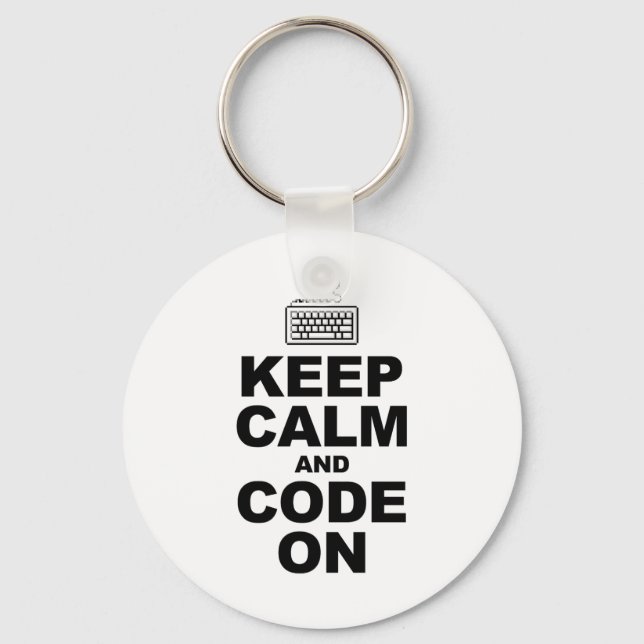 Keep calm and code on keychain (Front)