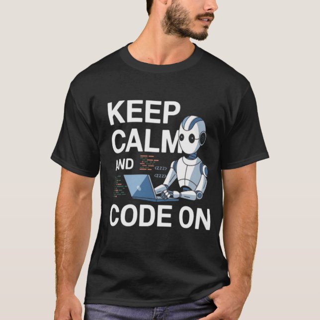 keep calm and code on  T-Shirt (Front)