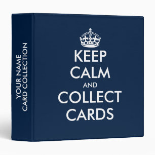 Keep calm and collect cards custom ring binder