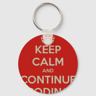 Keep Calm and Continue Coding Keychain