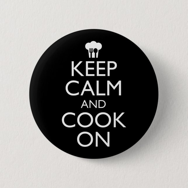 Keep Calm And Cook On 2 Inch Round Button (Front)
