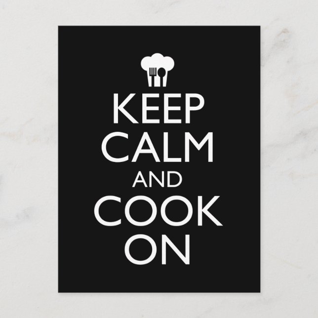 Keep Calm And Cook On Postcard (Front)