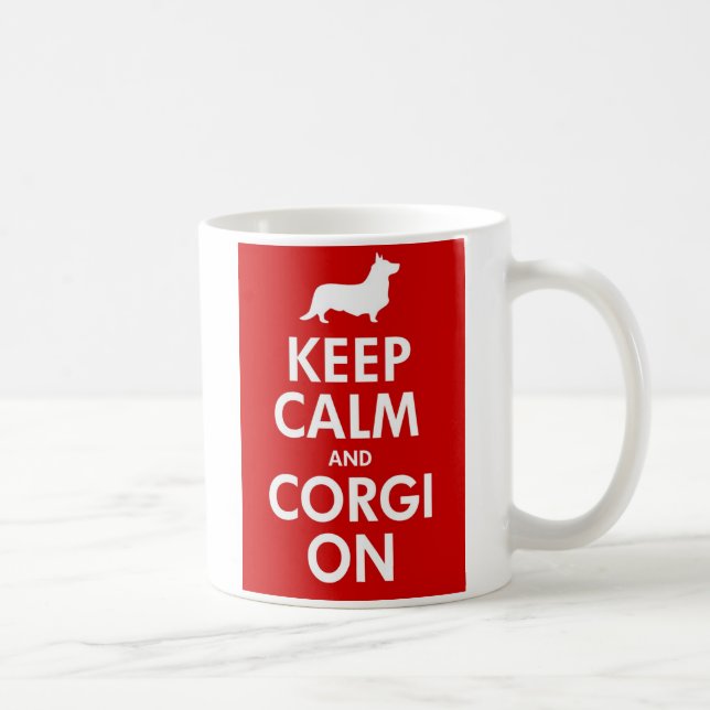Keep Calm and Corgi On Cardigan Mug (Right)