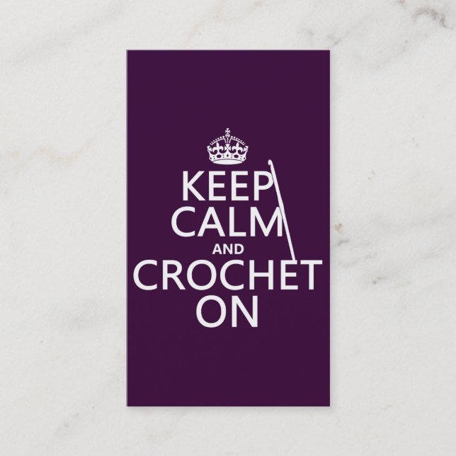 Keep Calm and Crochet On Business Card (Front)