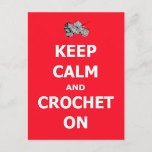 Keep calm and crochet on postcard