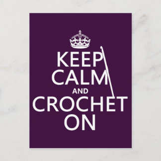 Keep Calm and Crochet On Postcard