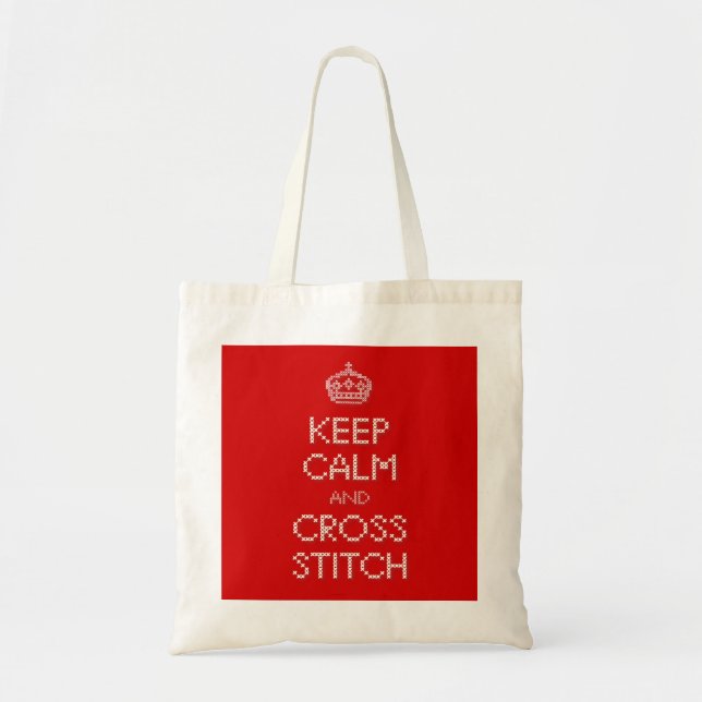 Keep Calm and Cross Stitch Tote Bag (Front)