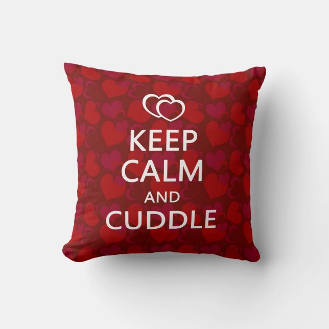 Keep Calm and Cuddle Throw Pillow (Front)