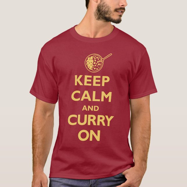 Keep Calm and Curry On (Dark) T-Shirt (Front)