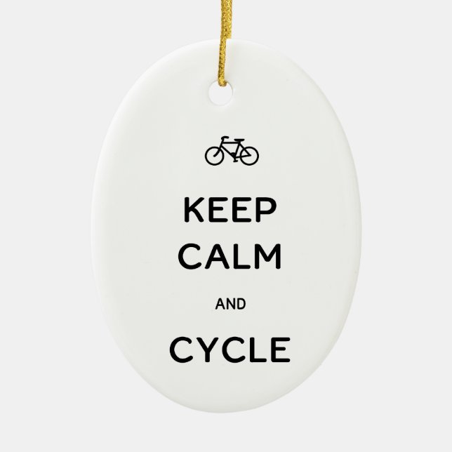 Keep Calm and Cycle Bike Ceramic Ornament (Front)