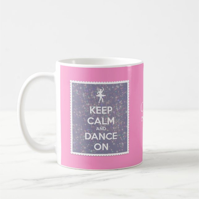Keep Calm and Dance On Lavender Bokeh Coffee Mug (Left)