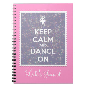 Keep Calm and Dance On Lavender Bokeh Notebook