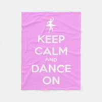 Keep Calm and Dance On Pink and White Fleece