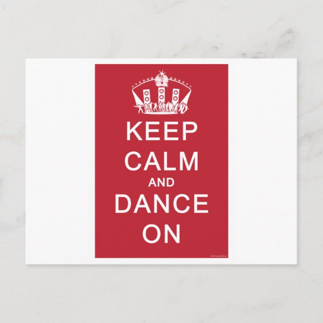 Keep Calm and Dance On (Red) Postcard (Front)