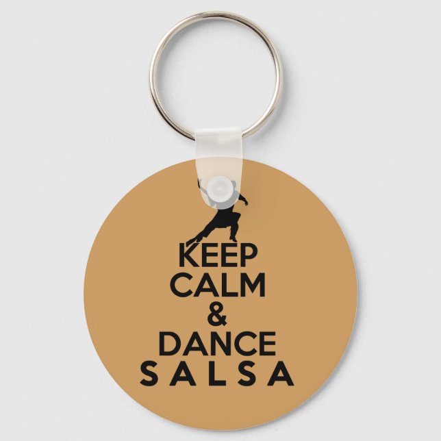 KEEP CALM AND DANCE SALSA gift Keychain (Front)