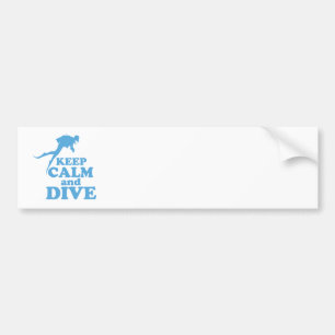 Keep calm and dive bumper sticker