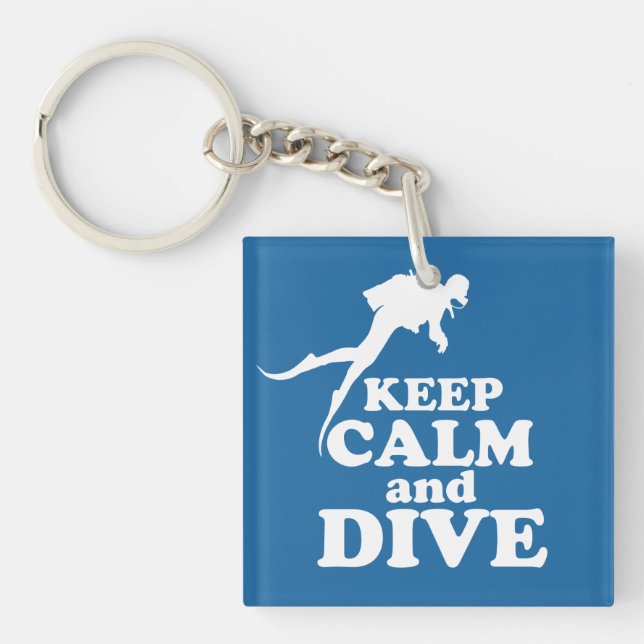 Keep calm and dive keychain (Front)