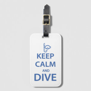 Keep calm and dive luggage tag