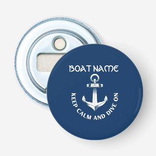 Keep Calm And Dive On,Anchor Navy Blue Bottle Opener