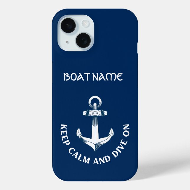 Keep Calm And Dive On,Anchor Navy Blue  Case-Mate iPhone Case (Back)