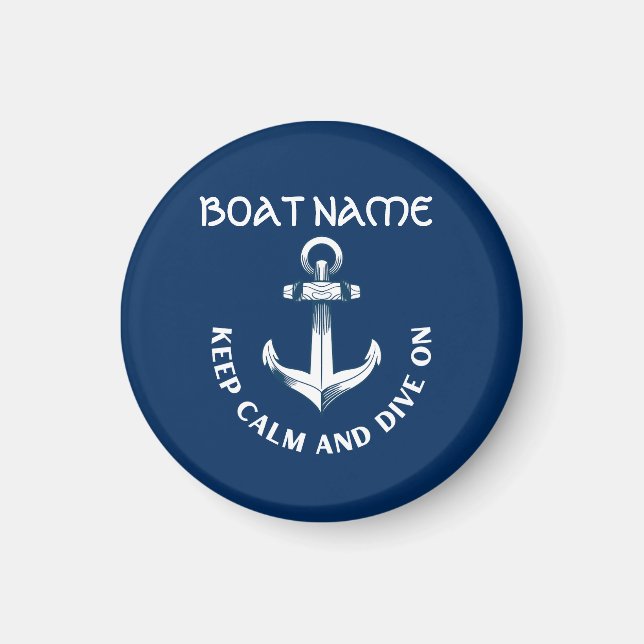 Keep Calm And Dive On,Anchor Navy Blue  Magnet (Front)