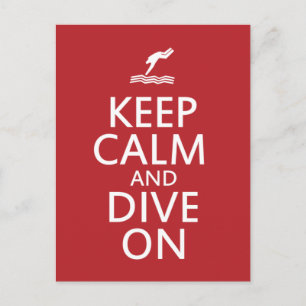 Keep Calm and Dive on Postcard