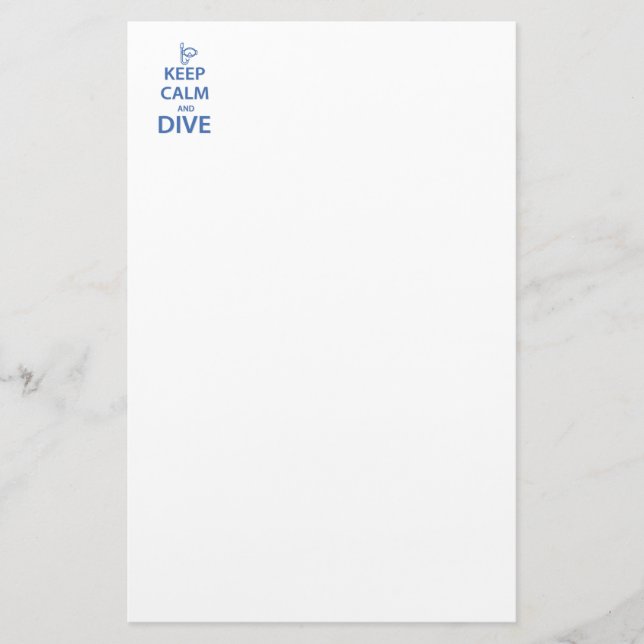 Keep calm and dive stationery (Front)