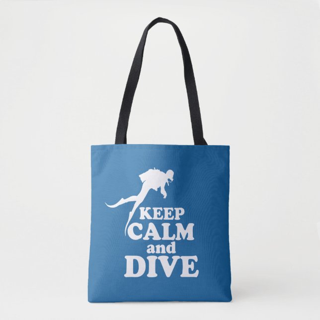 Keep calm and dive tote bag (Front)